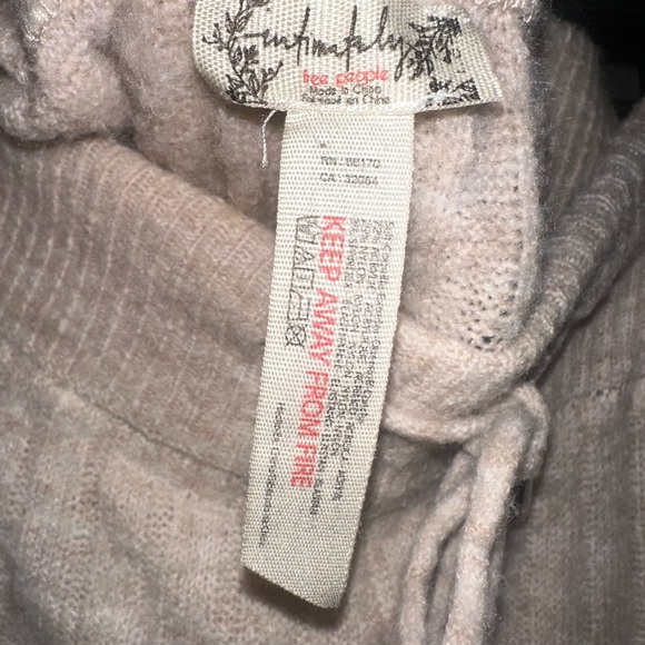 Free People Light Beige Ribbed Joggers - Picture 2 of 2